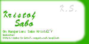 kristof sabo business card